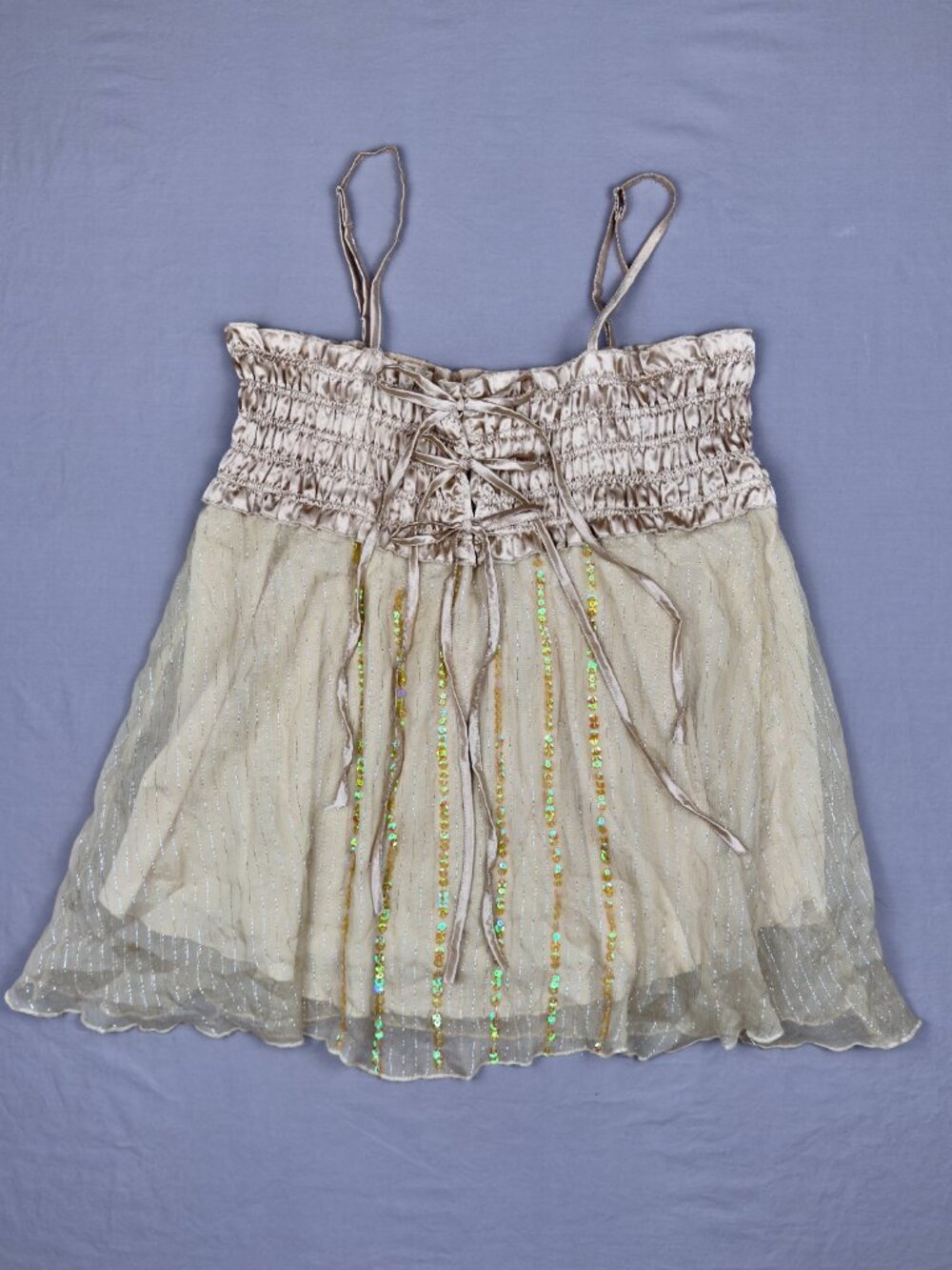 Vintage FINESSE 100% Silk Babydoll Camisole Y2K Fairycore